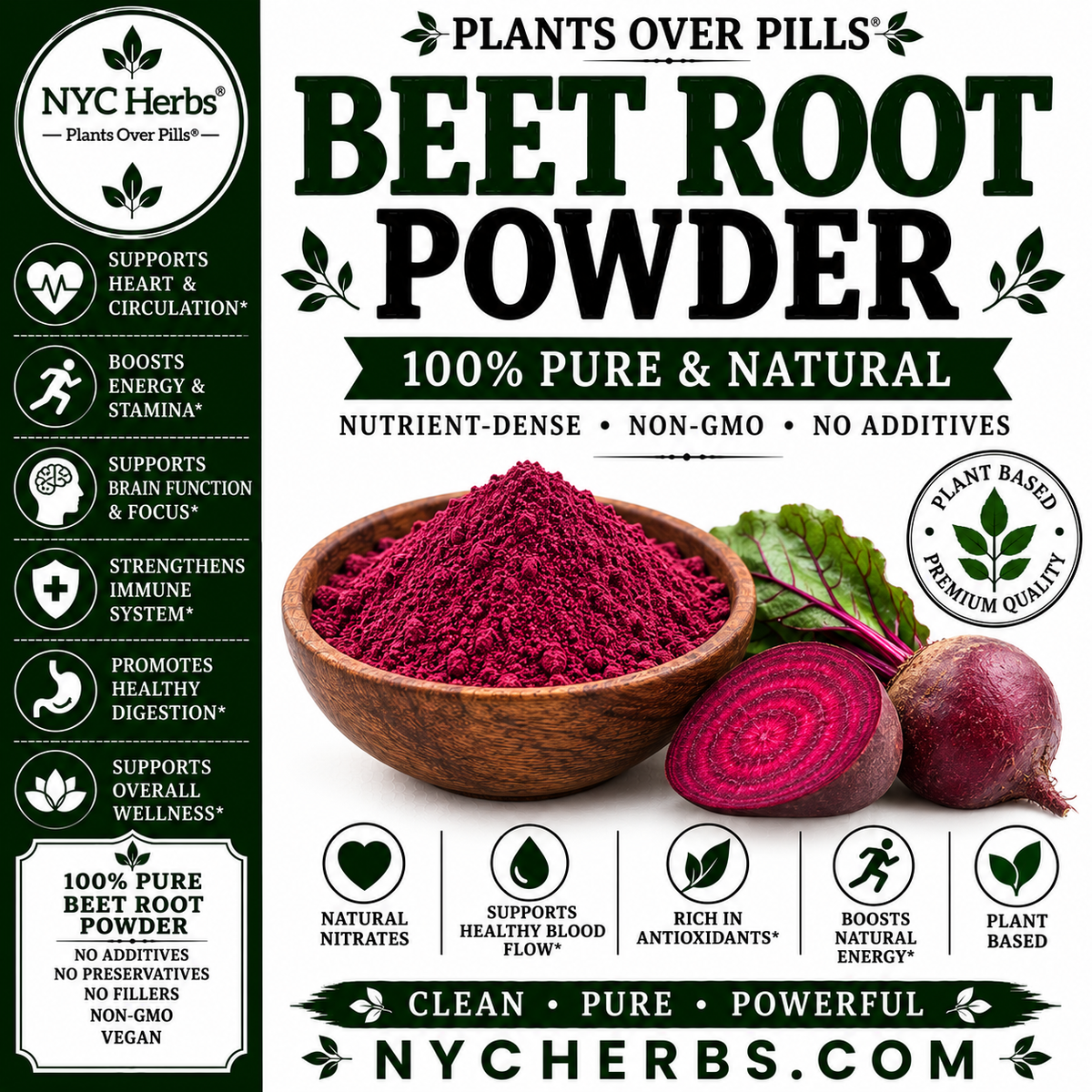 Beet Root Powder | Blood Flow, Energy & Vitality Support