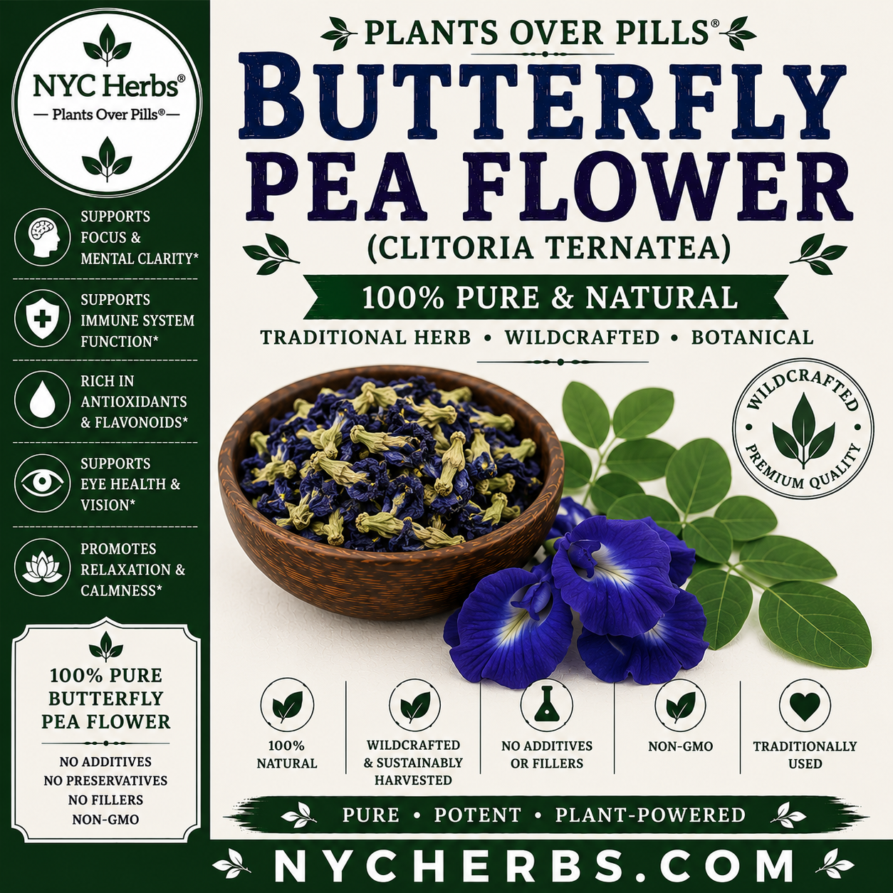 Butterfly Pea Flower | Cognitive Clarity & Inner Calm