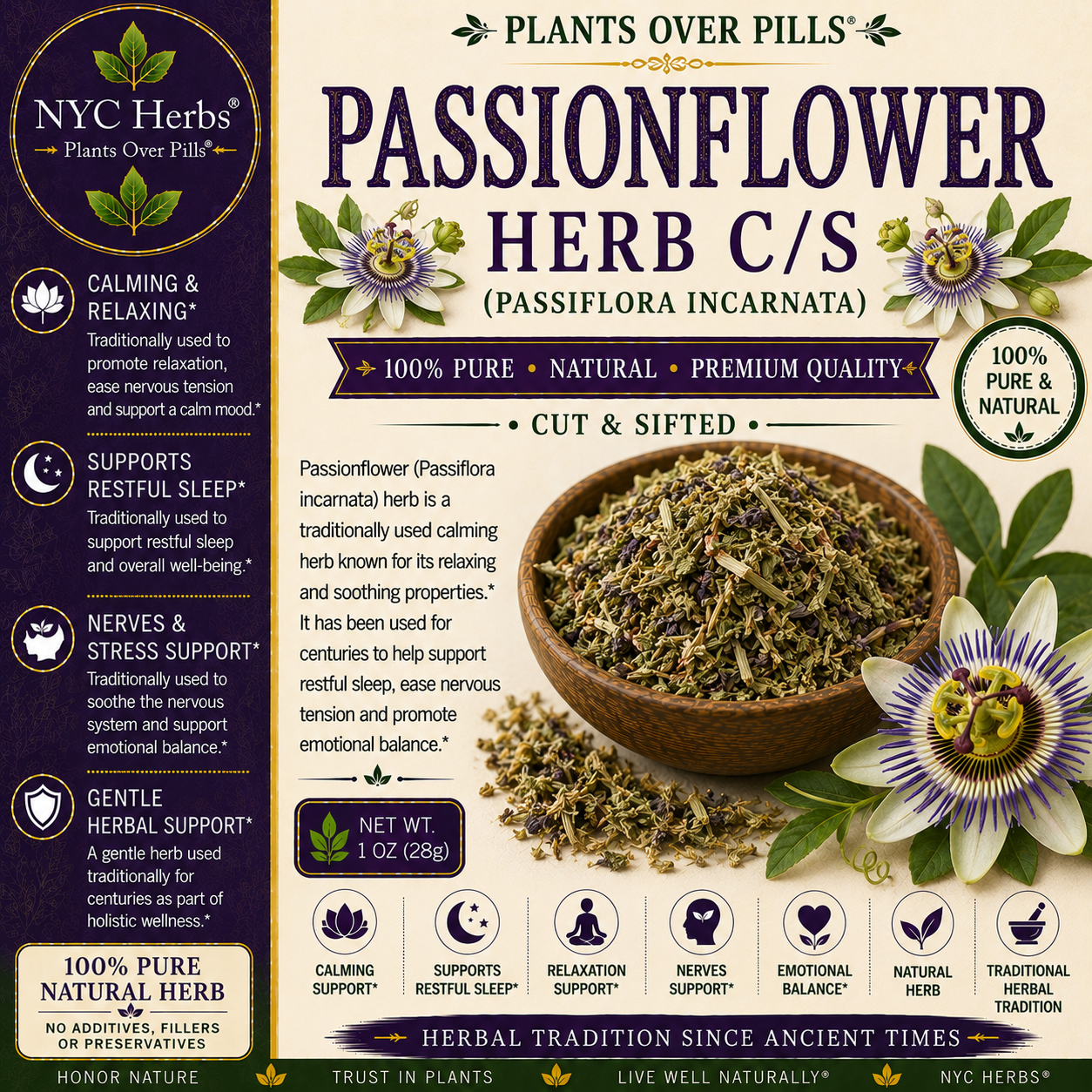 Passionflower c/s | Nervous System Calm & Restful Sleep