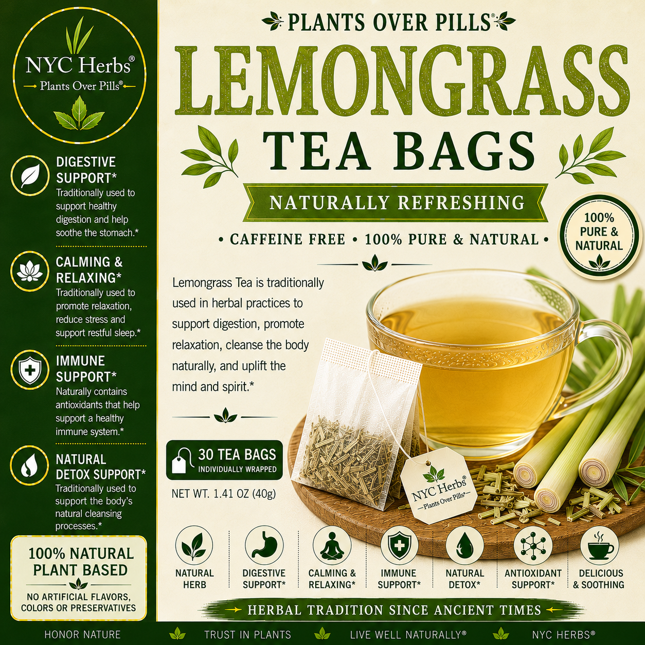 Lemongrass (Fever grass) Tea Bags