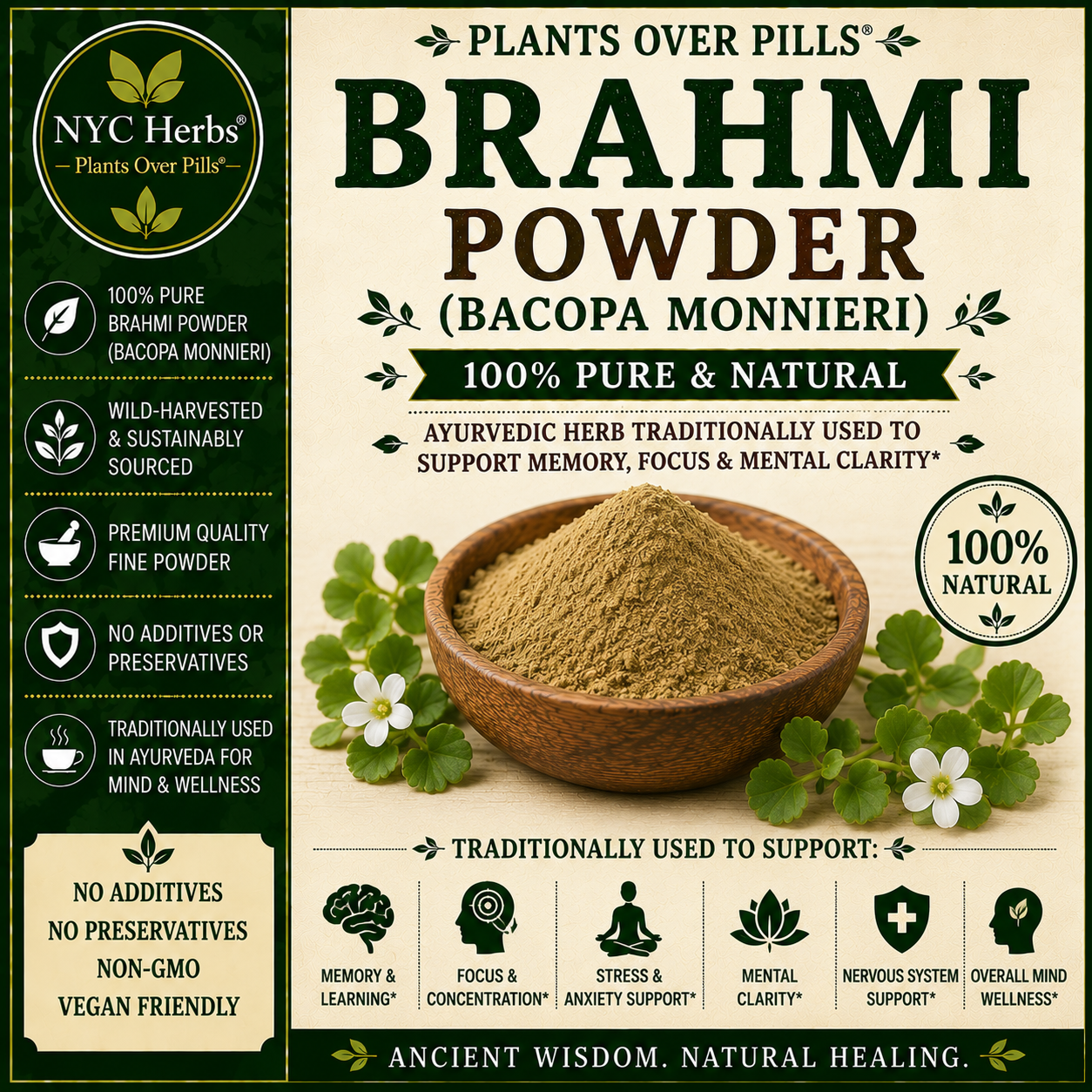 Brahmi Powder (Bacopa Monnieri) | Memory & Cognitive Clarity (Copy)