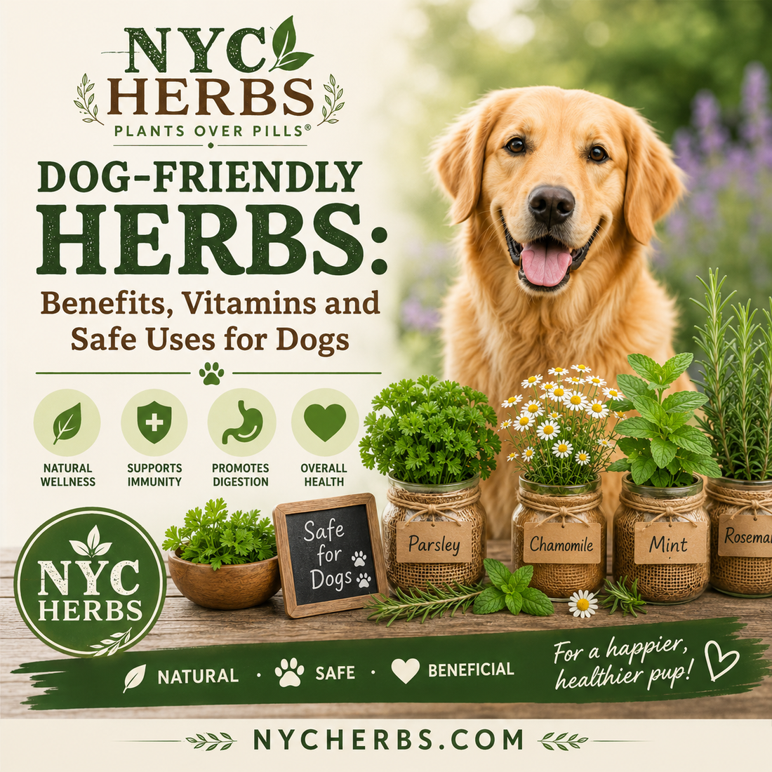 Dog-Friendly Herbs: Benefits, Vitamins and Safe Uses for Dogs