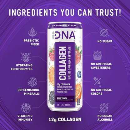 HydraDNA Collagen Infused Sparkling Drink, 12oz