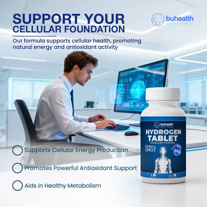 Hydrogen Tablets | Molecular Hydrogen + Magnesium | 60 Tabs
