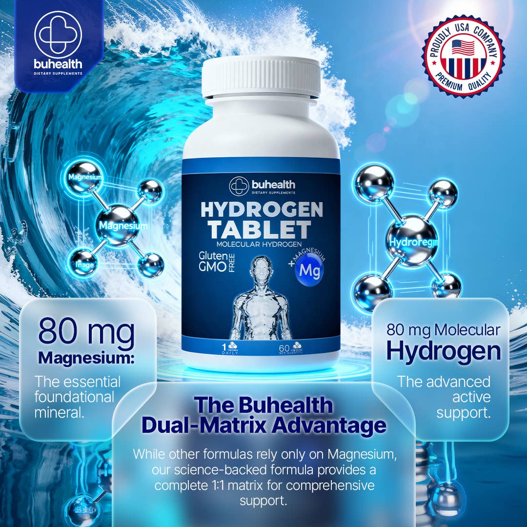 Hydrogen Tablets | Molecular Hydrogen + Magnesium | 60 Tabs