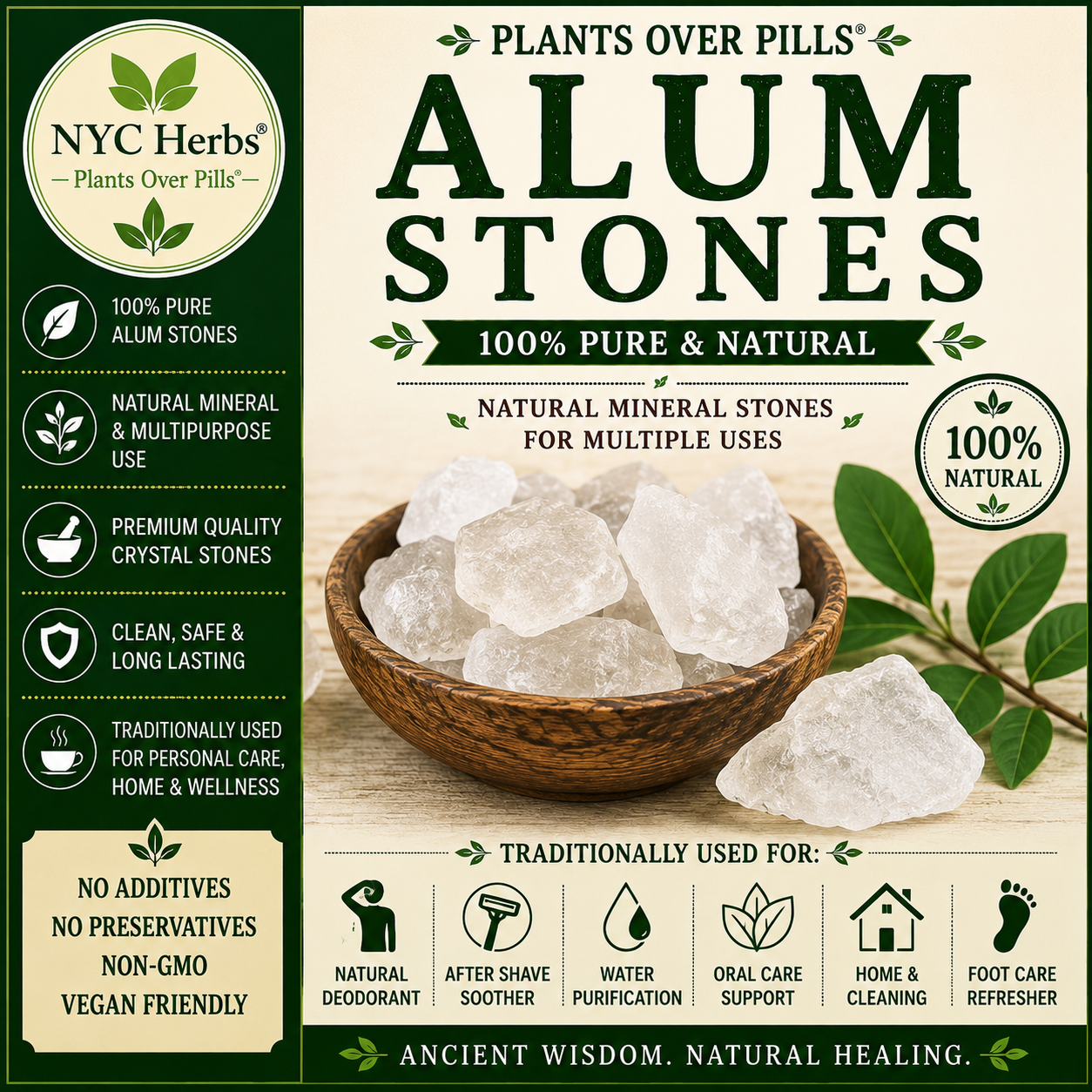 Alum Stones | Natural Astringent & Skin Protector