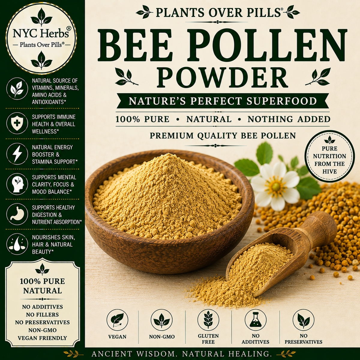 Bee Pollen Powder | Superfood Energy, Immunity & Vitality