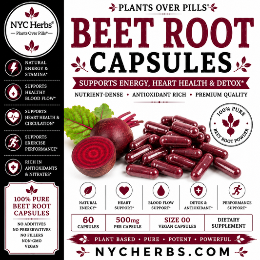 Beet Root Capsules | Blood Flow, Energy & Vitality Support