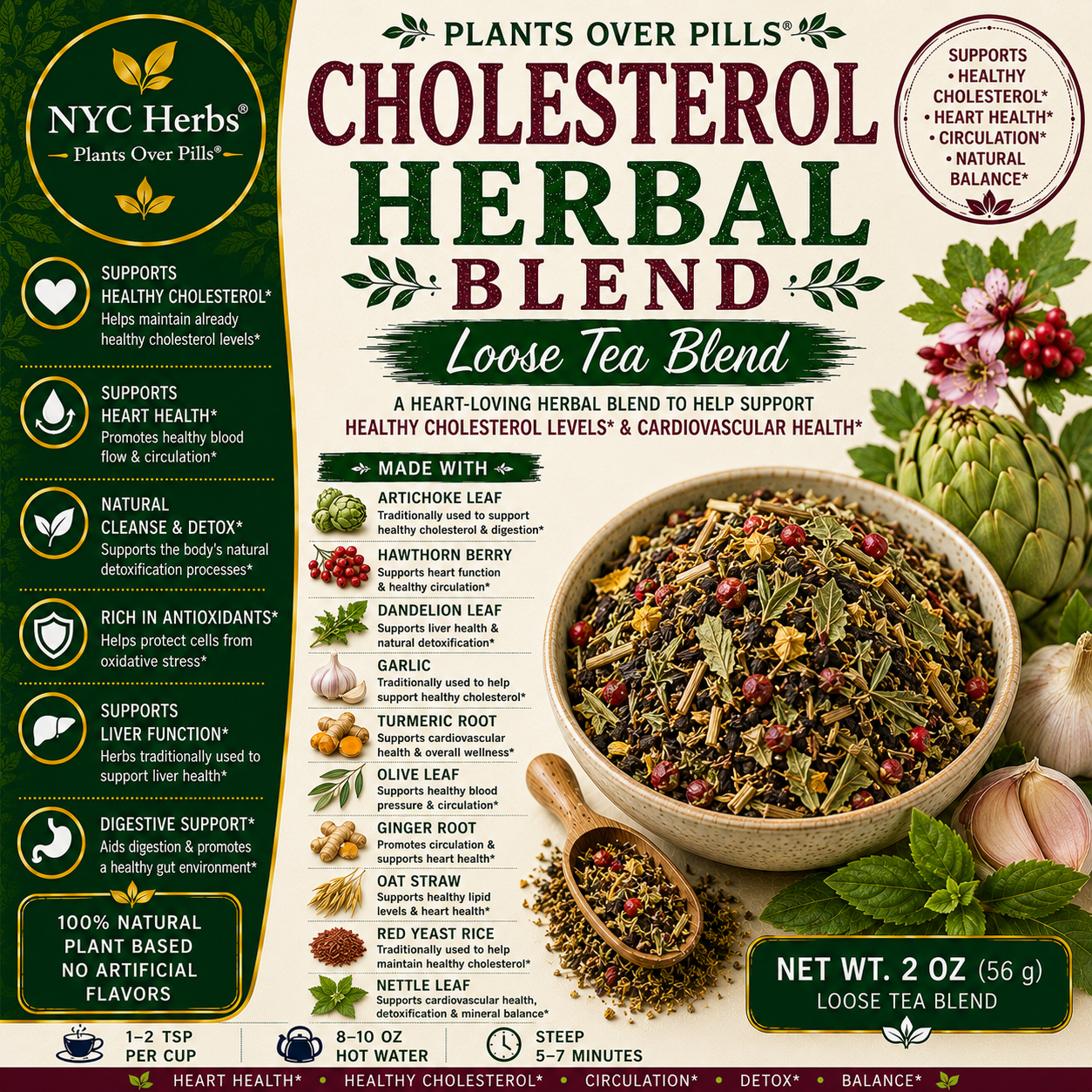 Cholesterol Herbal Blend | Heart Health & Lipid Balance