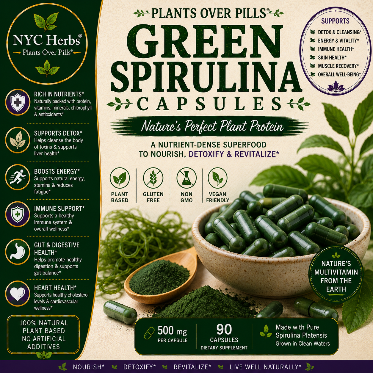 Green Spirulina Capsules