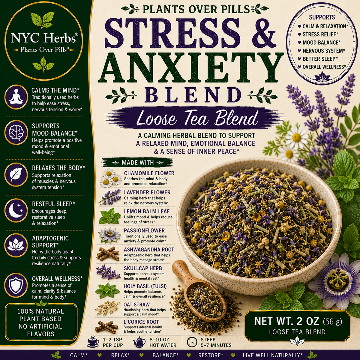 Stress and Anxiety Blend Loose Tea