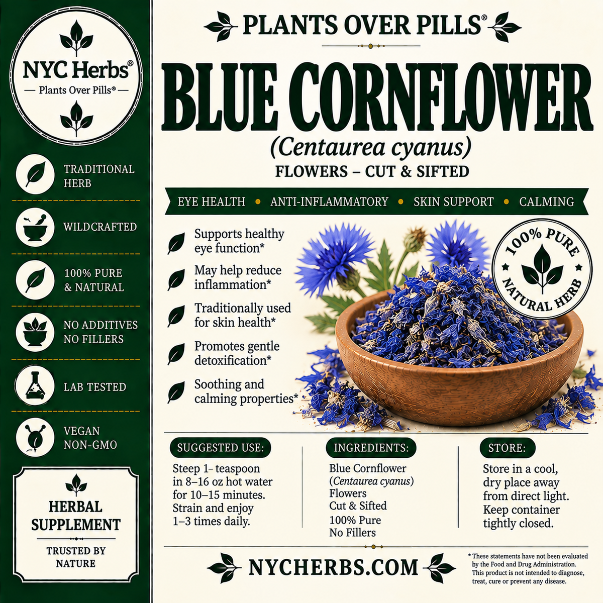 Blue Cornflower | Eye, Skin & Lymphatic Support