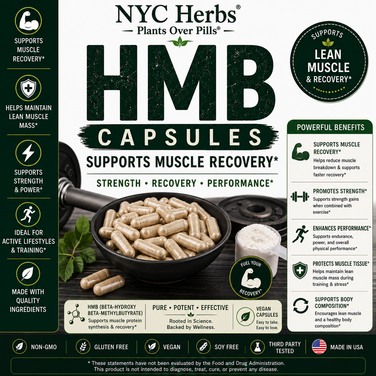 HMB Capsules - Supports Muscle Recovery / Exercise Performance