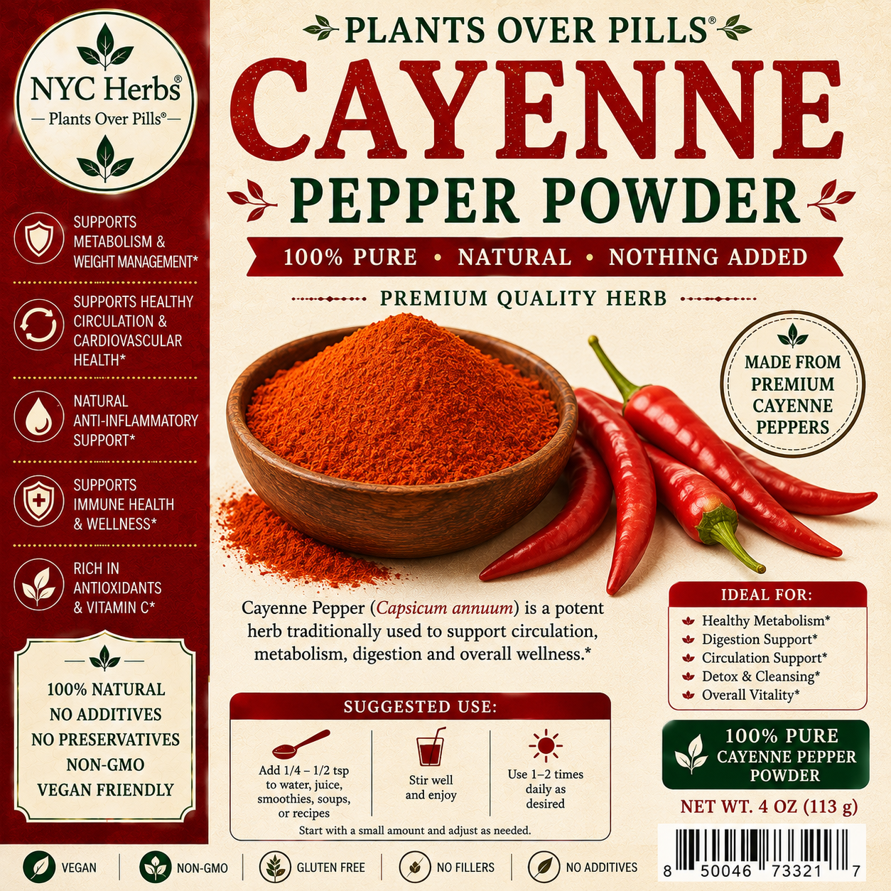 Cayenne Pepper Capsules | Metabolism Boost & Circulatory Support (Copy)