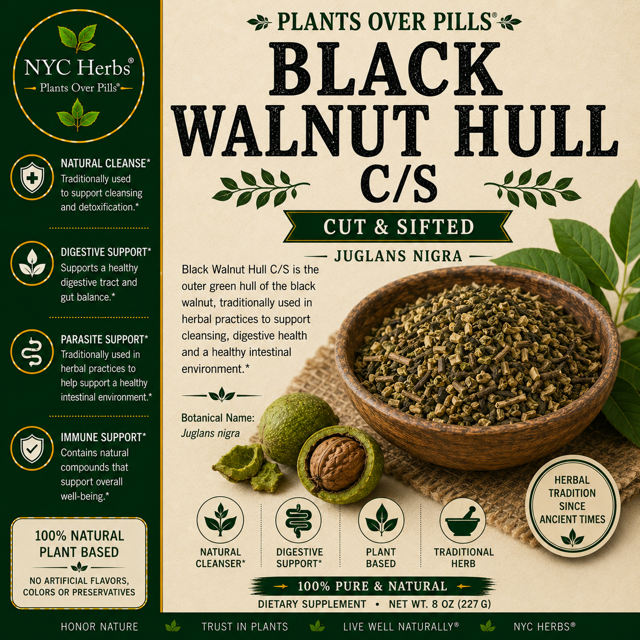 Black Walnut Hull c/s | Parasite Cleanse & Digestive Strength