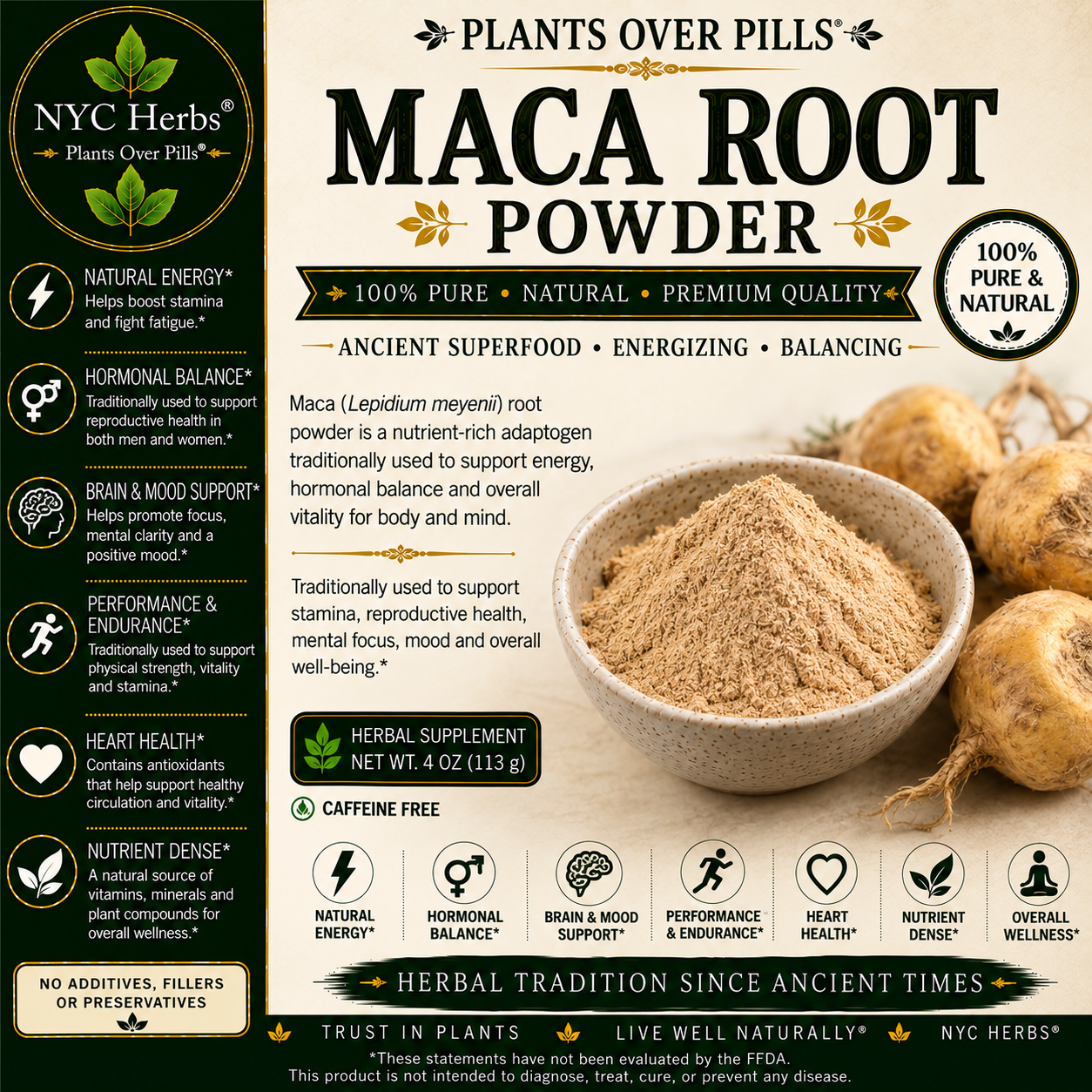 Maca Root Capsules | Energy, Hormone Balance & Vitality
