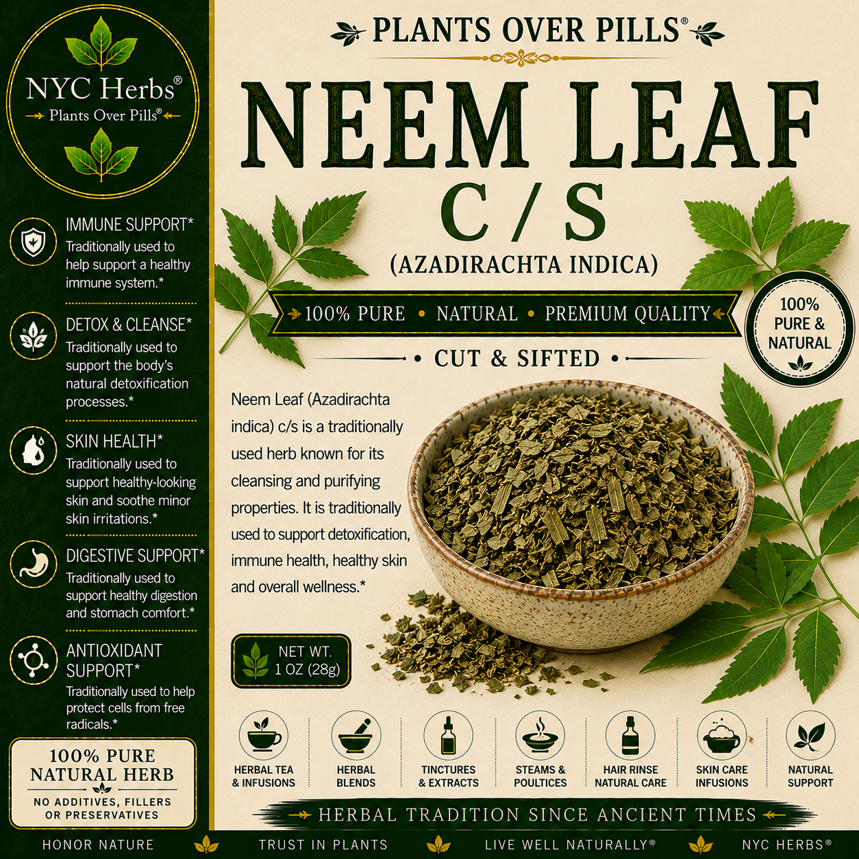 Neem Leaf c/s | Skin Cleanse & Blood Purifier