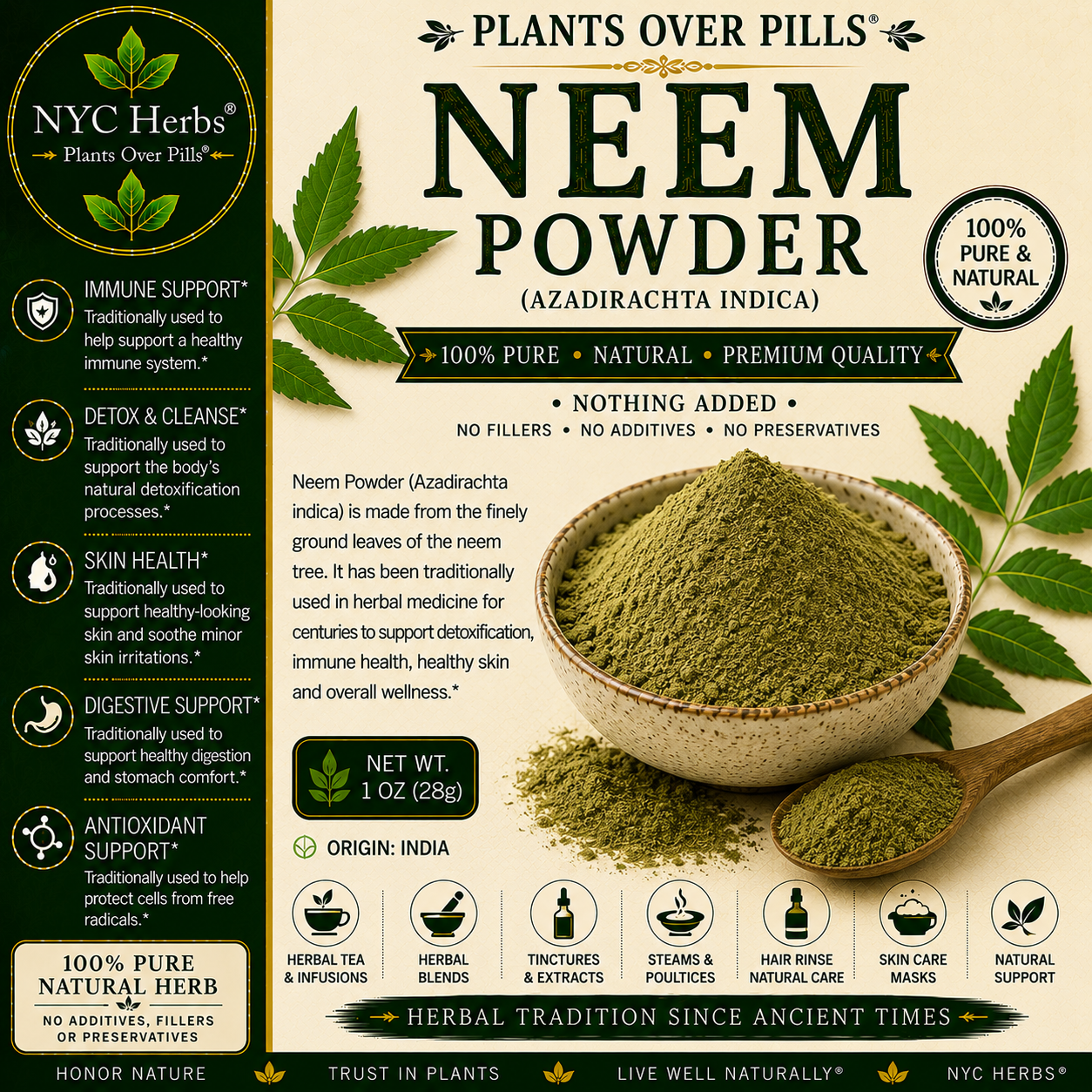 Neem Leaf Powder | Skin Cleanse & Blood Purifier