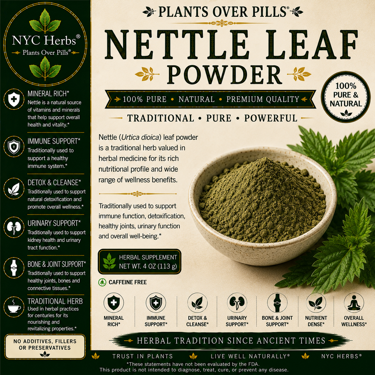 Nettle Leaf Powder | Mineral-Rich Strength & Vital Energy (Copy)