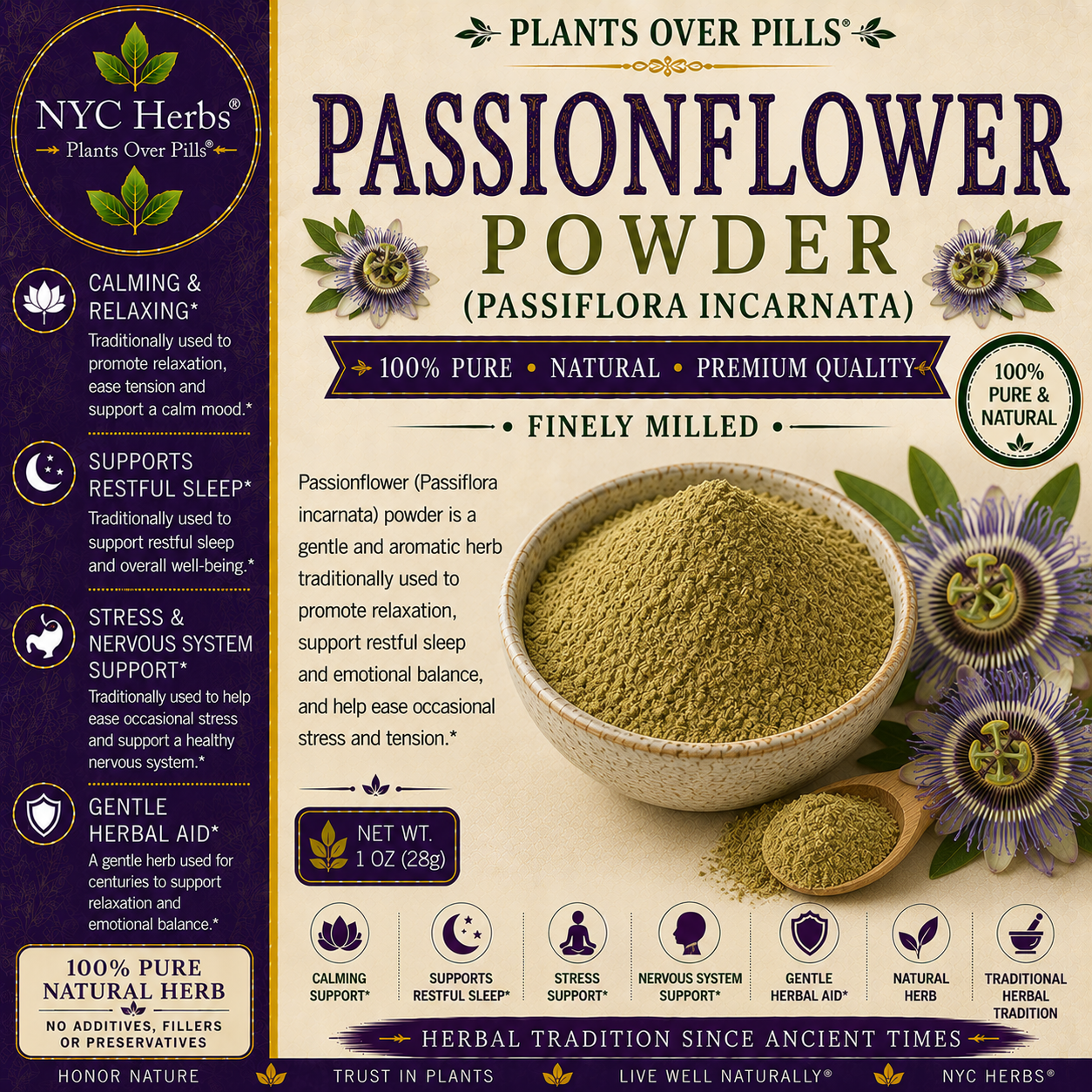 Passionflower Powder | Nervous System Calm & Restful Sleep (Copy)