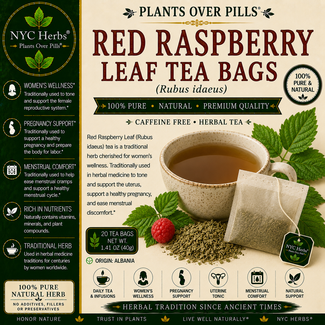 Red Raspberry Leaf Tea Bags c/s