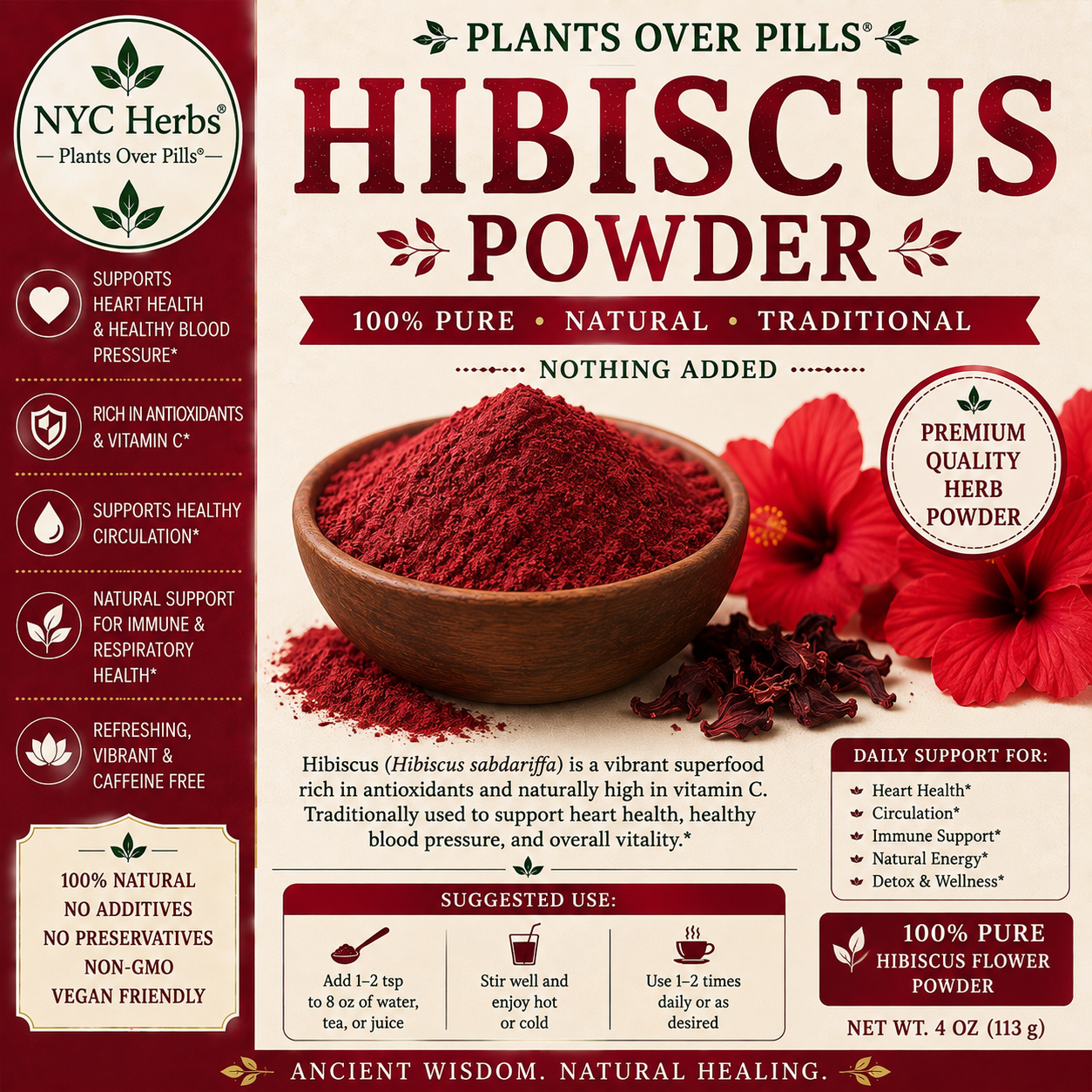 Hibiscus Powder | Heart Health & Cooling Vitality (Copy)