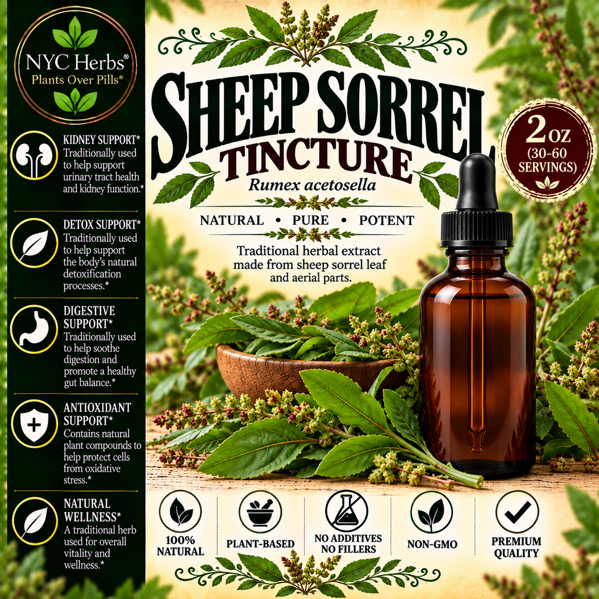 Sheep Sorrel Tincture (30-60 servings)