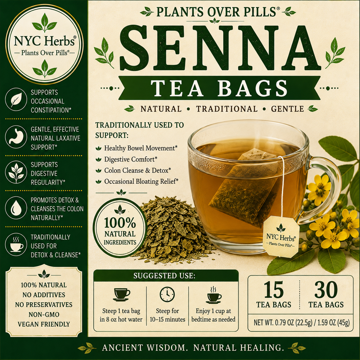 Senna Leaf Tea Bags