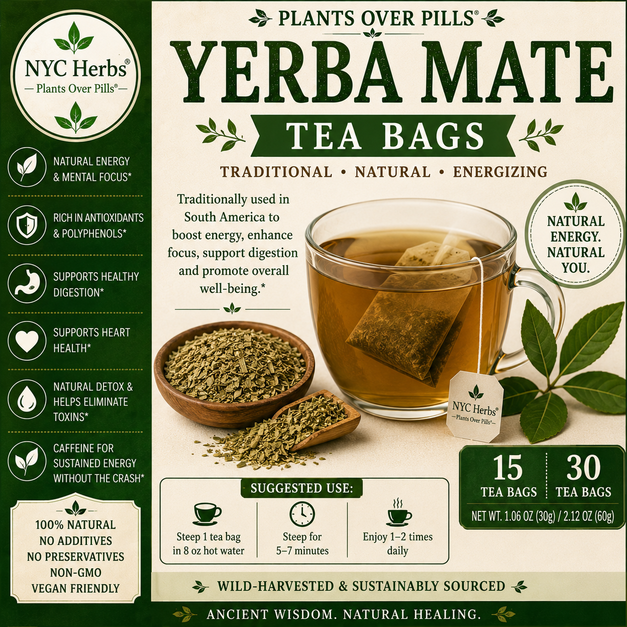 Yerba Mate Tea Bags