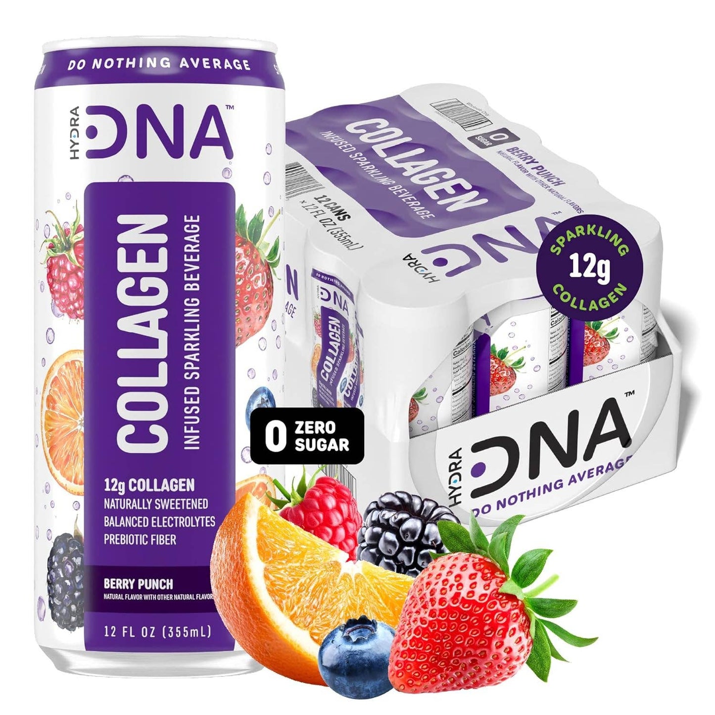 HydraDNA Collagen Infused Sparkling Drink, 12oz