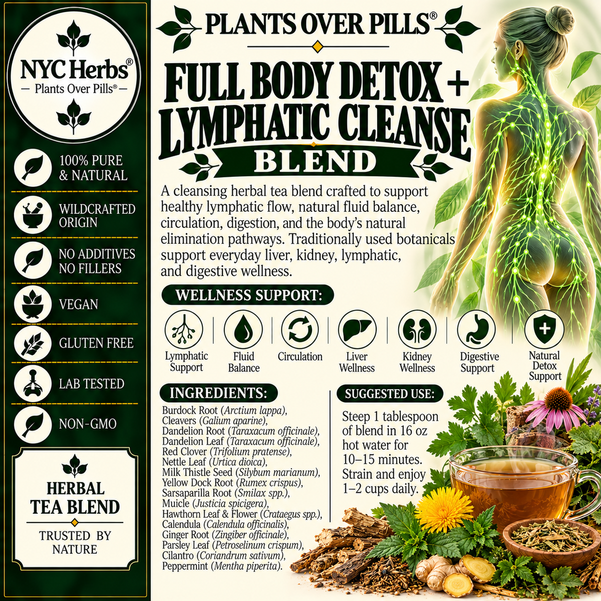 Full Body Detox + Lymphatic Cleanse Blend (30 cups)