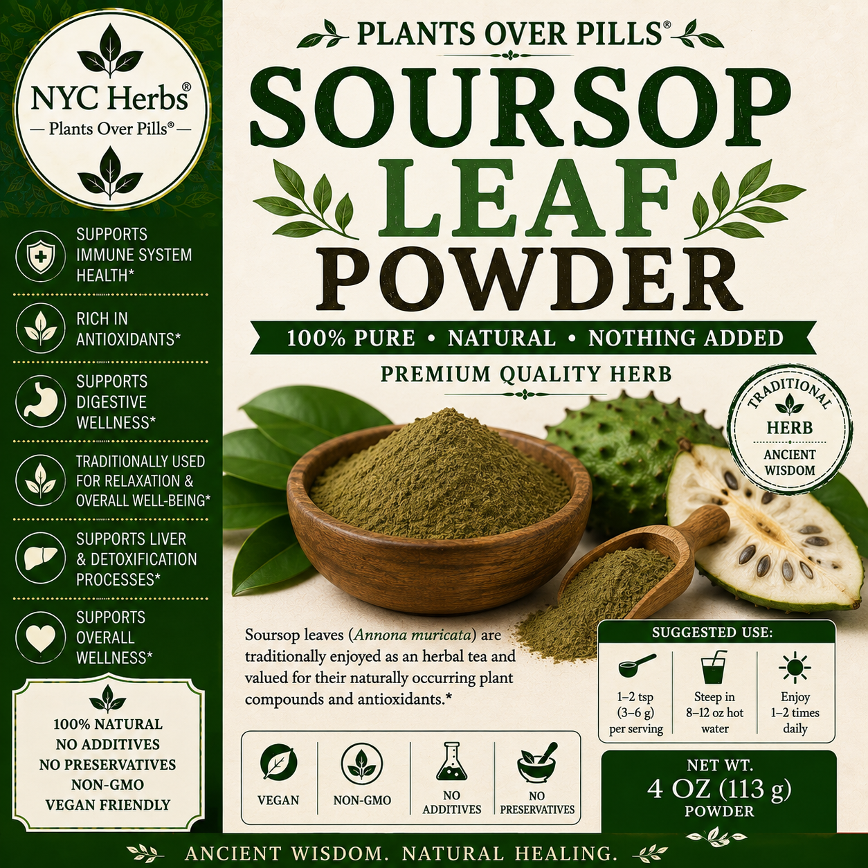 Soursop Powder (Graviola) | Immune, Cellular & Antioxidant Support (Copy)