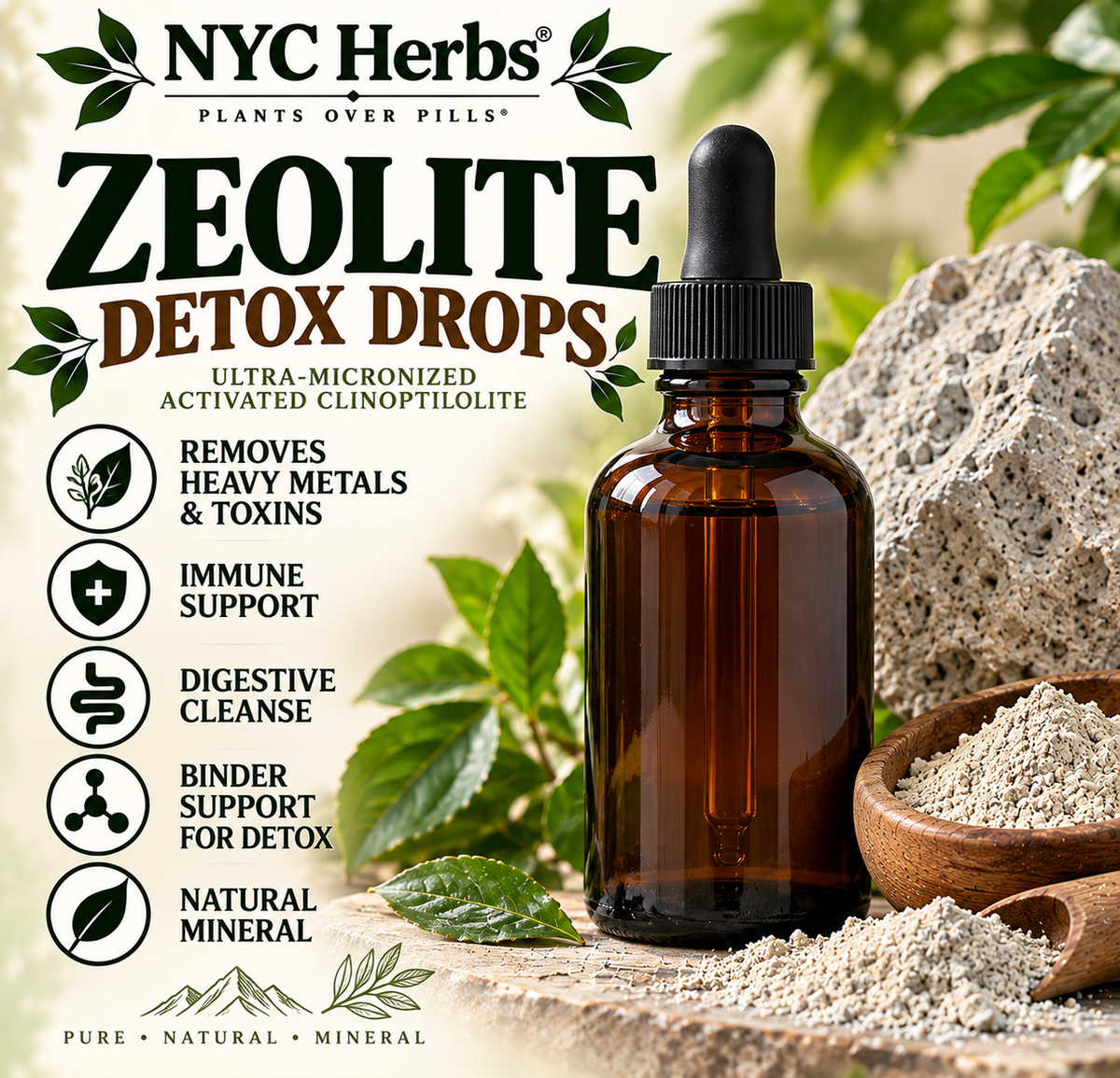 Zeolite Detox Drops 2 oz (60 servings)