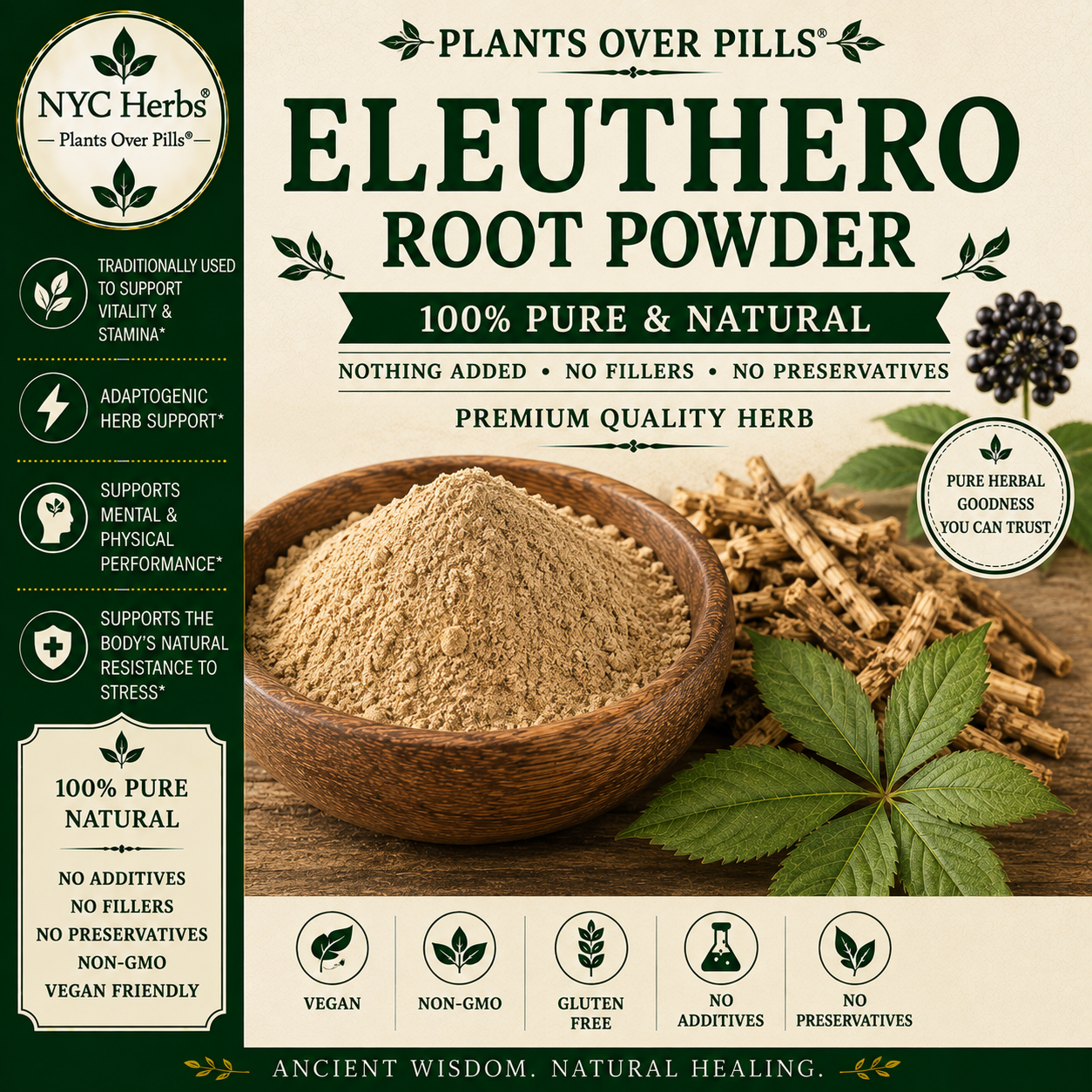 Eleuthero Root Powder (Siberian Ginseng)