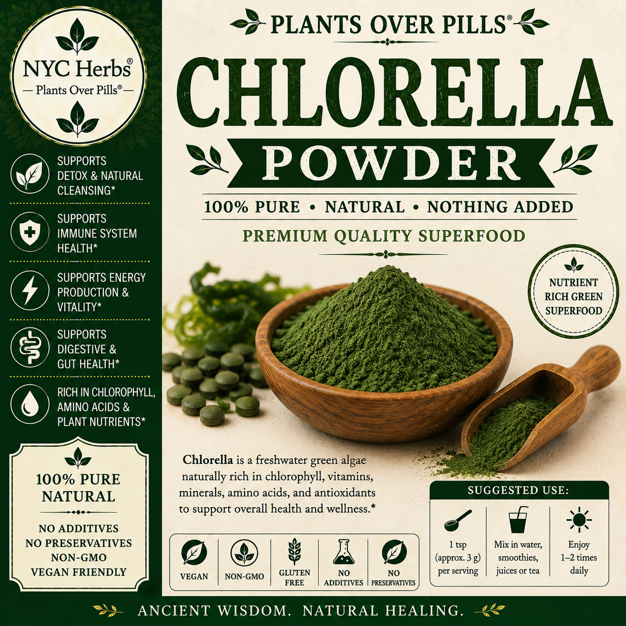 Chlorella Powder | Detox Superfood & Cellular Nutrition
