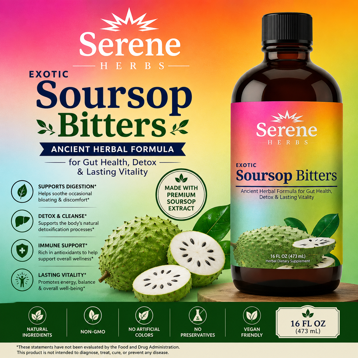 Serene Soursop Bitters one bottle